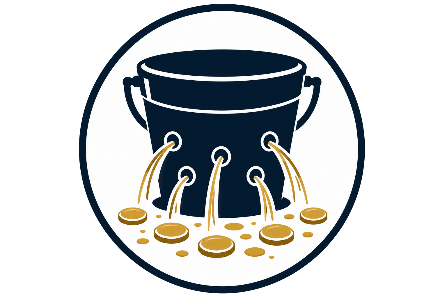 Leaking revenue bucket illustration